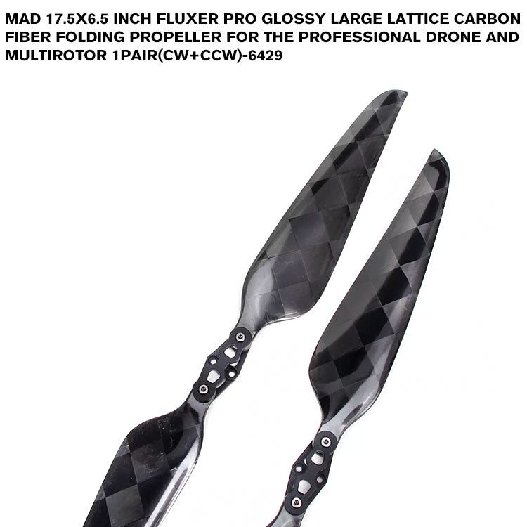 17.5x6.5 Inch FLUXER Pro Glossy Large Lattice Carbon Fiber Folding Propeller For The Professional Drone And Multirotor 1pair(CW+CCW)-6429