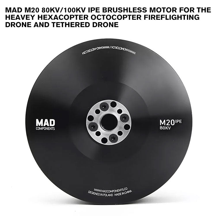 MAD M20 80KV IPE BRUSHLESS MOTOR FOR THE HEAVEY HEXACOPTER OCTOCOPTER  FIREFLIGHTING DRONE AND TETHERED DRONE