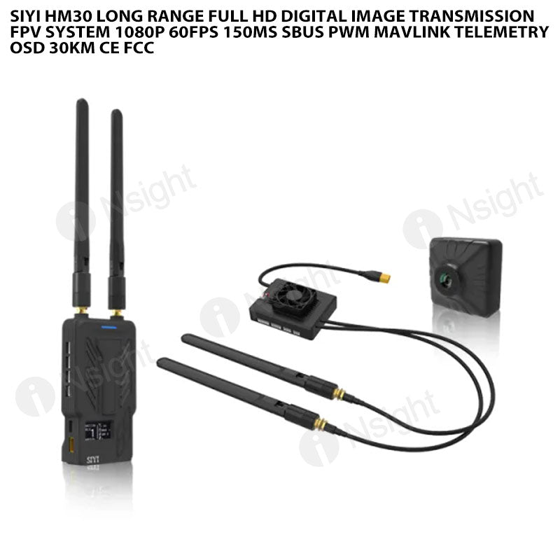 SIYI HM30 Long Range Full HD Digital Image Transmission FPV System 1080p 60fps 150ms SBUS PWM Mavlink Telemetry OSD 30KM CE FCC