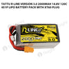 Tattu R-Line Version 3.0 2000mAh 14.8V 120C 4S1P Lipo Battery Pack With XT60 Plug