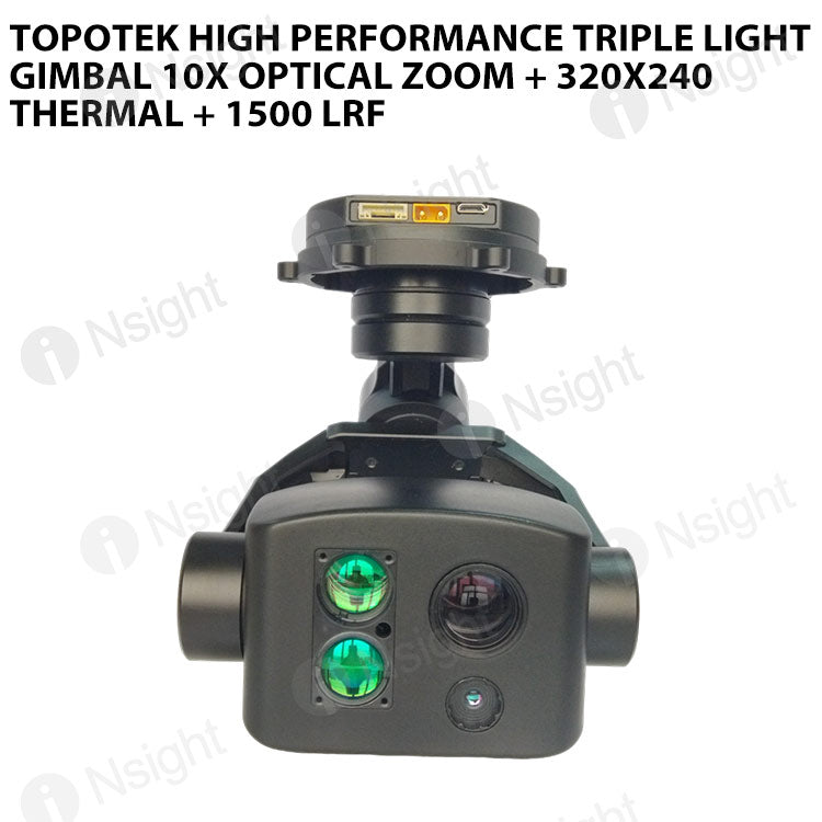Topotek TH10T3LN High performance Triple Light Gimbal 10X Optical zoom + 320x240 Thermal + 1500 LRF