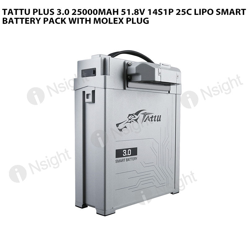 Tattu Plus 3.0 25000mAh 51.8V 14S1P 25C Lipo Smart Battery Pack With Molex Plug