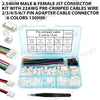 2.54MM Male & Female JST Connector Kit with 22AWG Pre-Crimped Cables Wire 2/3/4/5/6/7 Pin Adapter Cable Connector(6 Colors 130mm)
