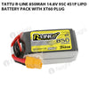 Tattu 850mAh 4s 95C 14.8V R-Line Lipo Battery Pack With XT60 Plug