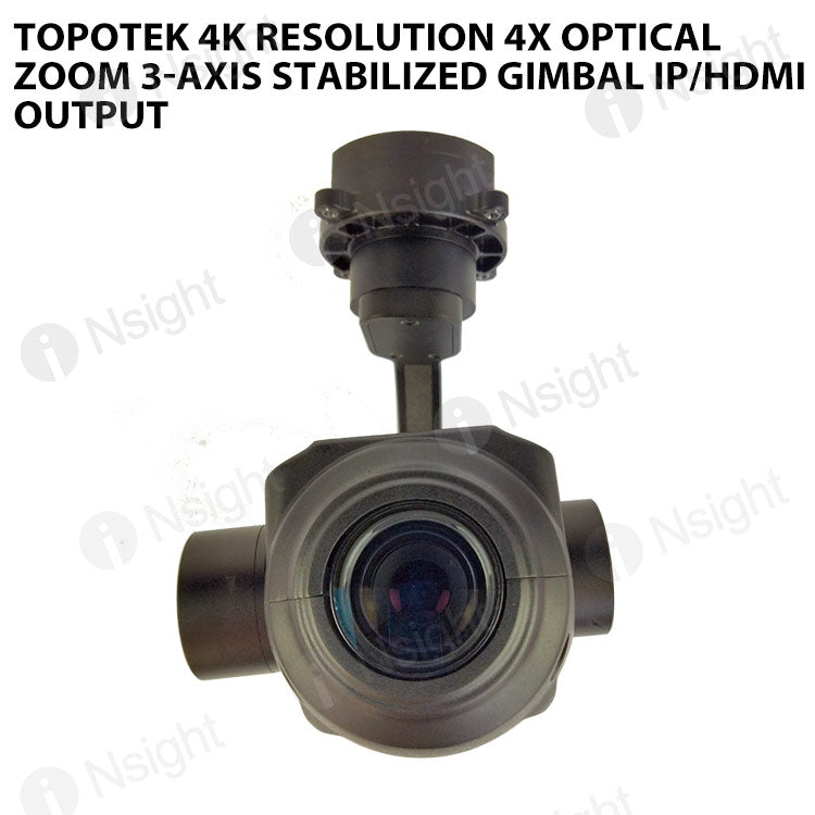 Topotek 4K Resolution 4x Optical Zoom 3-Axis Stabilized Gimbal IP/HDMI output