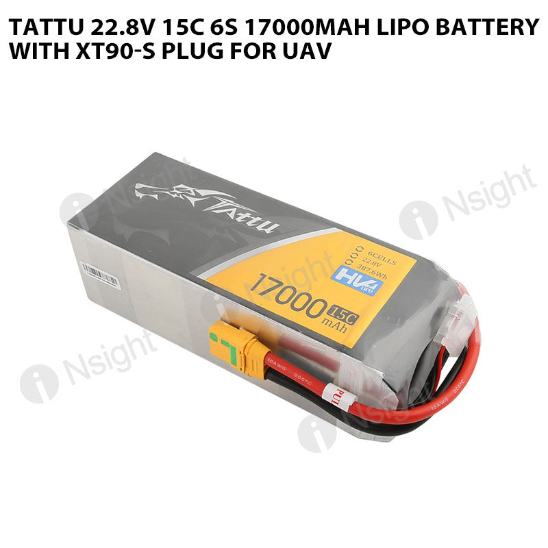 Tattu 22.8V 15C 6S 17000mAh LiPo Battery With XT90-S Plug For UAV