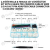 2.54MM Male & Female JST Connector Kit with 22AWG Pre-Crimped Cables Wire 2/3/4/5/6/7 Pin Adapter Cable Connector(6 Colors 130mm)