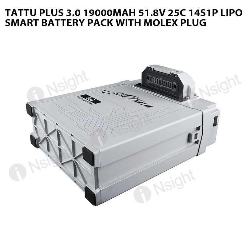 Tattu Plus 3.0 19000mAh 51.8V 25C 14S1P Lipo Smart Battery Pack With Molex Plug