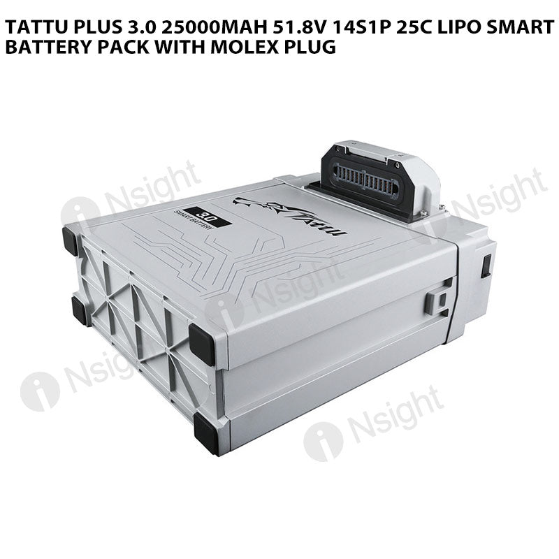 Tattu Plus 3.0 25000mAh 51.8V 14S1P 25C Lipo Smart Battery Pack With Molex Plug