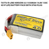 Tattu R-Line Version 4.0 1550mAh 14.8V 130C 4S1P Lipo Battery Pack With XT60 Plug