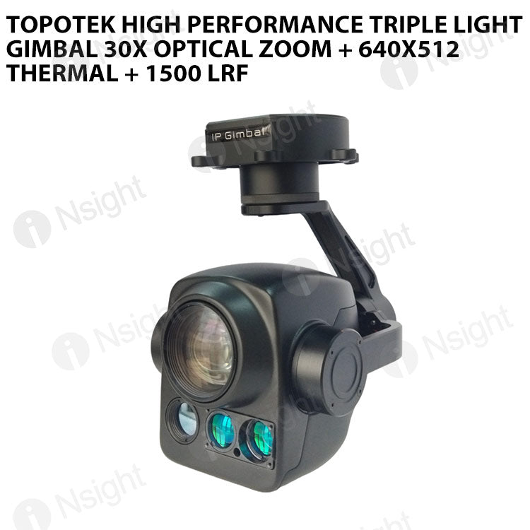 Topotek TH30G6L15 High Performance Triple Light Gimbal 30X Optical Zoom + 640x512 Thermal + 1500 LRF
