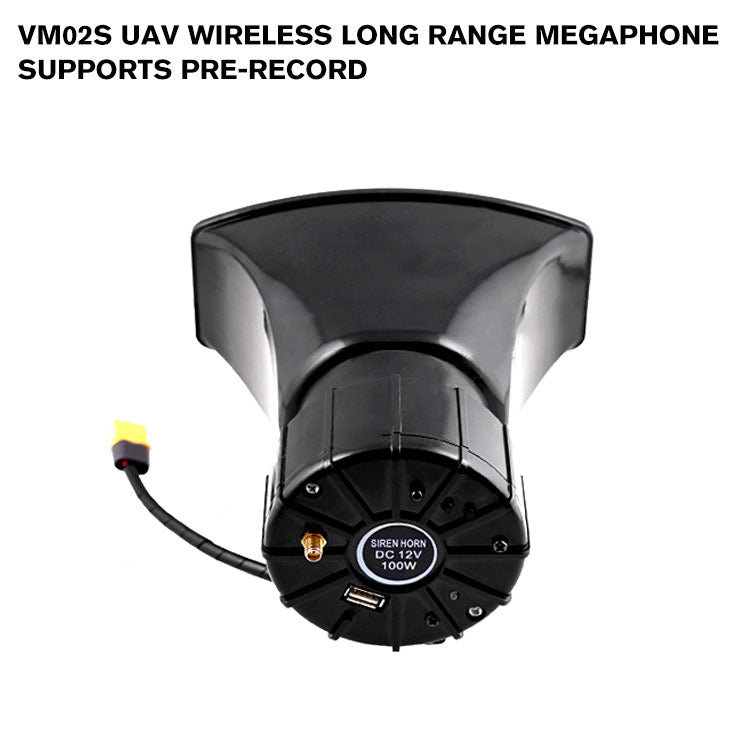 VM02S UAV Wireless Long Range Megaphone Supports Pre-record