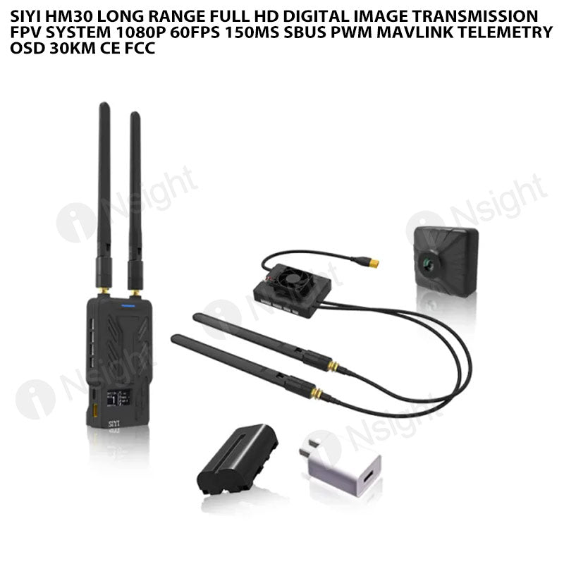 SIYI HM30 Long Range Full HD Digital Image Transmission FPV System 1080p 60fps 150ms SBUS PWM Mavlink Telemetry OSD 30KM CE FCC
