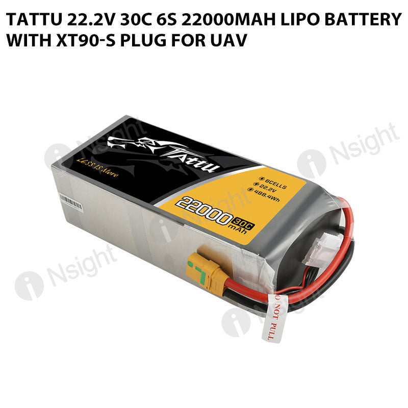 Tattu 22.2V 30C 6S 22000mAh Lipo Battery With XT90-S Plug For UAV
