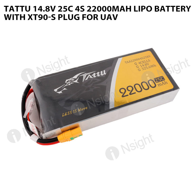 Tattu 4S 22000mAh 14.8V 25C Lipo Battery With XT90-S Plug For UAV