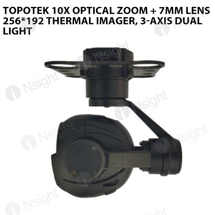 Topotek 10x optical zoom + 7mm lens 256*192 thermal imager, 3-axis dual light