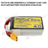 Tattu R-Line Version 4.0 1550mAh 14.8V 130C 4S1P Lipo Battery Pack With XT60 Plug