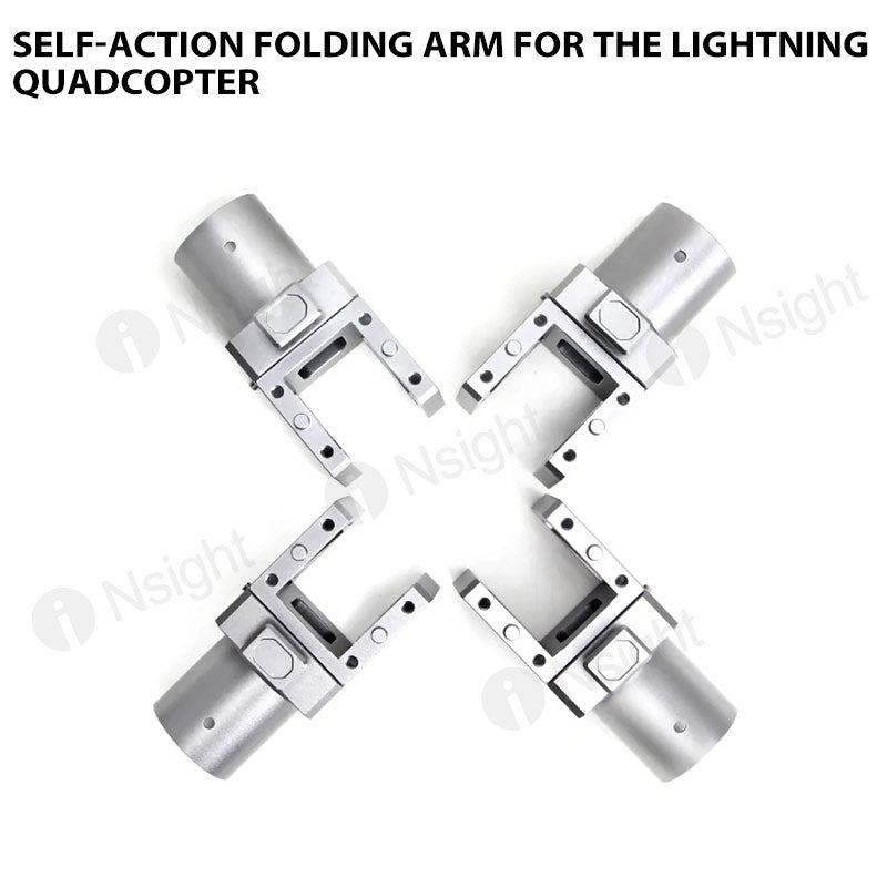 Self-action folding arm for the lightning quadcopter