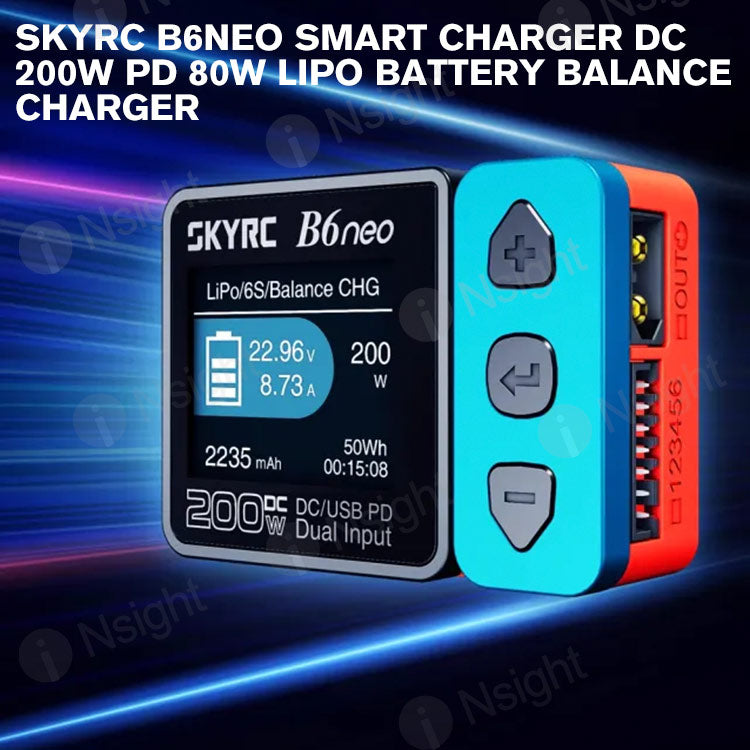 SKYRC B6neo Smart Charger DC 200W PD 80W Lipo Battery Balance Charger