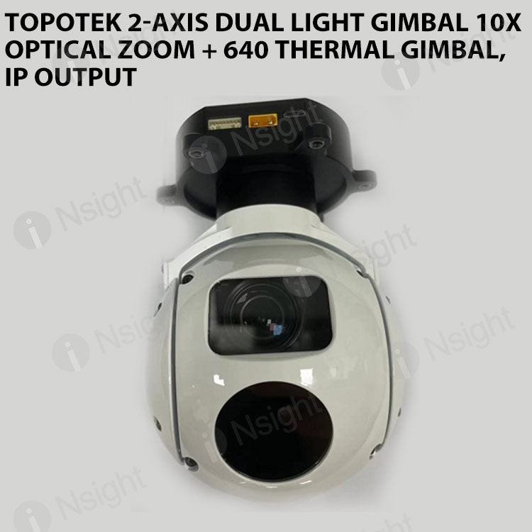 Topotek 2-Axis Dual light gimbal 10X Optical zoom + 640 Thermal gimbal, IP output