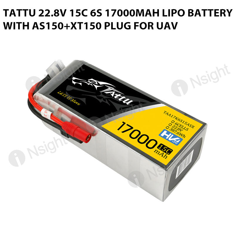 Tattu 22.8V 15C 6S 17000mAh LiPo Battery With AS150+XT150 Plug For UAV