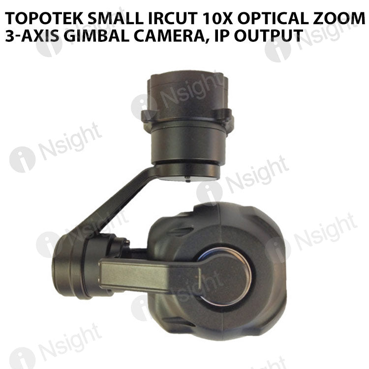 Topotek Small IRCUT 10x Optical zoom 3-Axis Gimbal camera, IP output