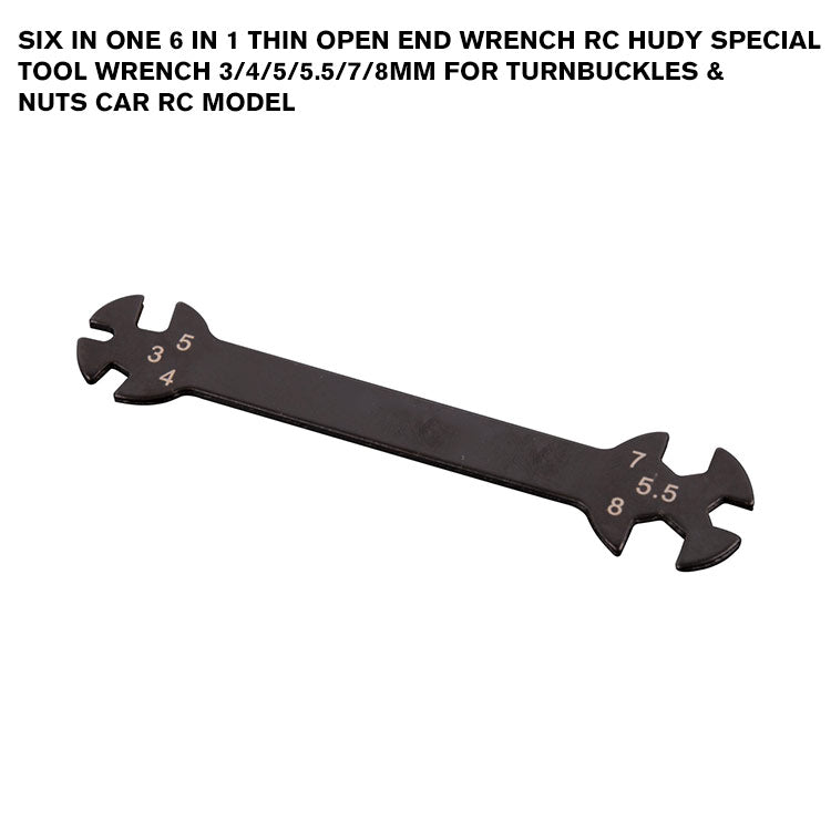 Six In One 6 In 1 Thin Open End Wrench RC Hudy Special Tool Wrench 3/4/5/5.5/7/8MM For Turnbuckles & Nuts Car Rc Model