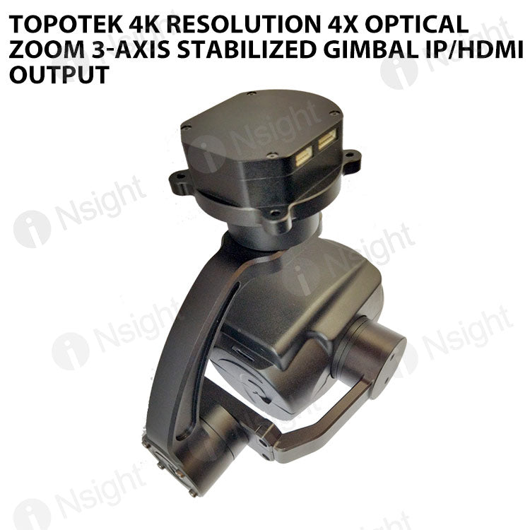 Topotek 4K Resolution 4x Optical Zoom 3-Axis Stabilized Gimbal IP/HDMI output