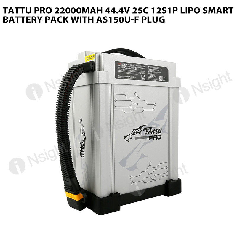 Tattu Pro 22000mAh 44.4V 25C 12S1P Lipo Smart Battery Pack With AS150U-F Plug