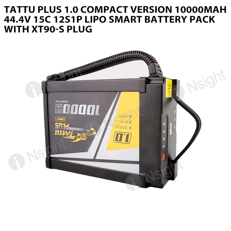 Tattu Plus 1.0 Compact Version 10000mAh 44.4V 15C 12S1P Lipo Smart Battery Pack With XT90-S Plug