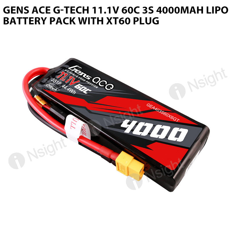 Gens Ace G-Tech 4000mAh 7.4V 2S1P 60C Kemény Tokos Lipo | RCK