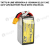 Tattu 1550mAh 6S 130C 22.2V R-Line Version 4.0 Lipo Battery Pack With XT60 Plug