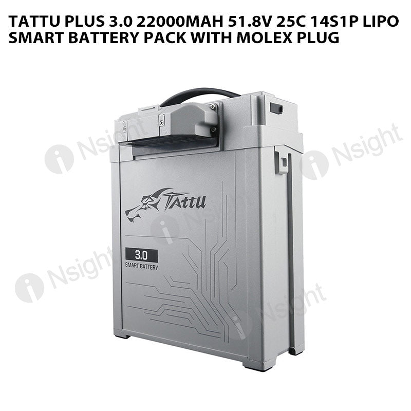 Tattu Plus 3.0 22000mAh 51.8V 25C 14S1P Lipo Smart Battery Pack With Molex Plug