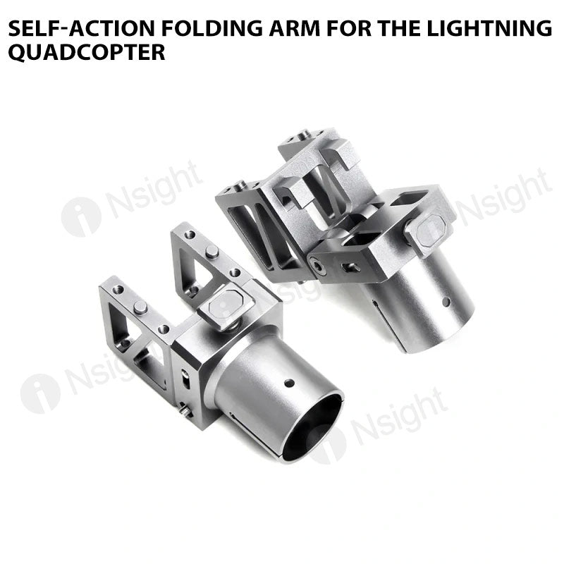 Self-action folding arm for the lightning quadcopter
