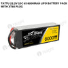 Tattu 6S 8000mAh 25C 22.2V Lipo Battery Pack With XT60 Plug