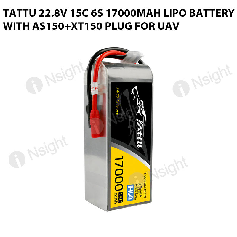 Tattu 22.8V 15C 6S 17000mAh LiPo Battery With AS150+XT150 Plug For UAV