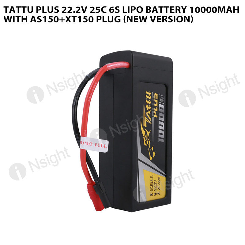 Tattu Plus 22.2V 25C 6S Lipo Battery 10000mAh With AS150+XT150 Plug (New Version)