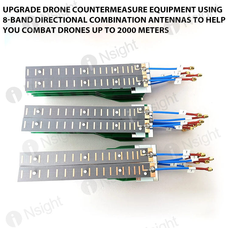 Upgrade drone countermeasure equipment using 8-band directional combination antennas to help you combat drones up to 2000 meters