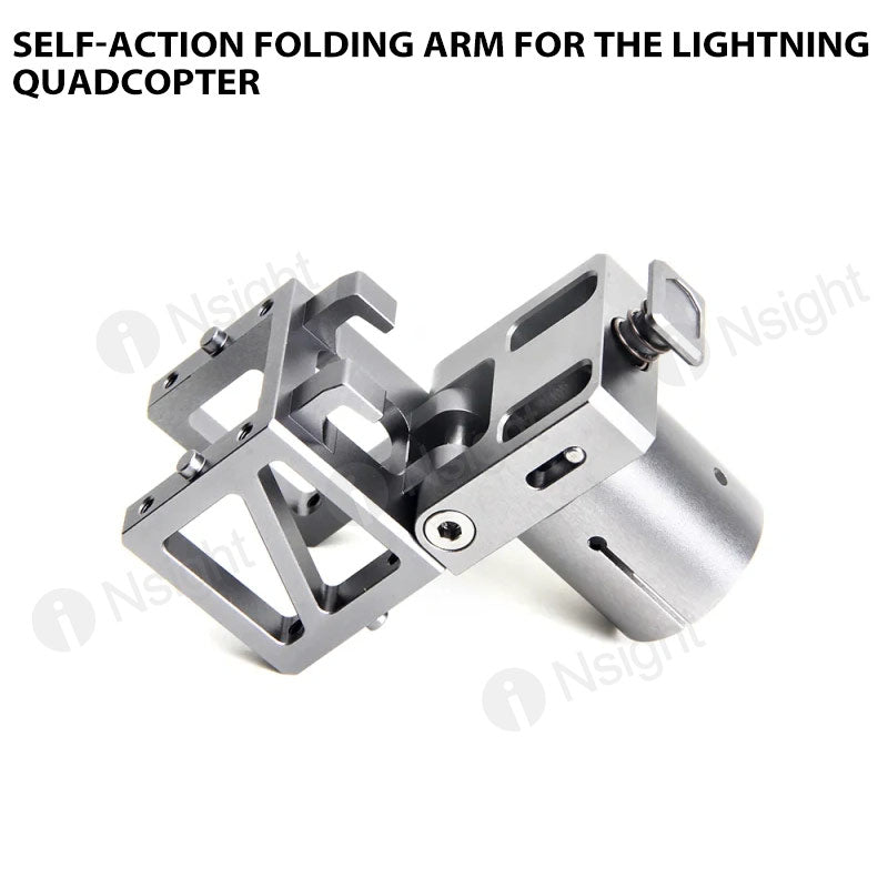 Self-action folding arm for the lightning quadcopter