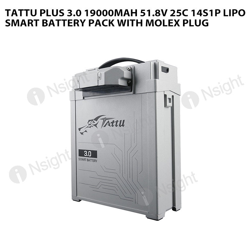 Tattu Plus 3.0 19000mAh 51.8V 25C 14S1P Lipo Smart Battery Pack With Molex Plug