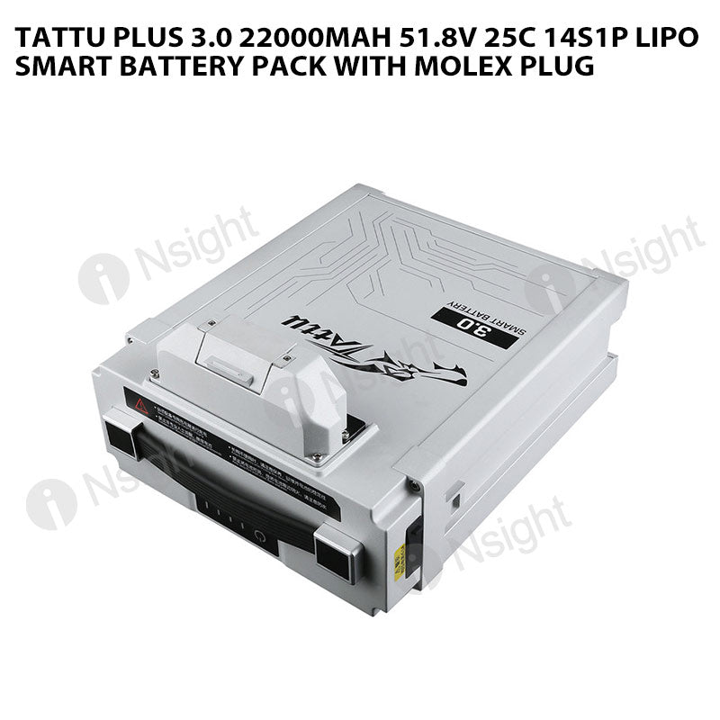 Tattu Plus 3.0 22000mAh 51.8V 25C 14S1P Lipo Smart Battery Pack With Molex Plug