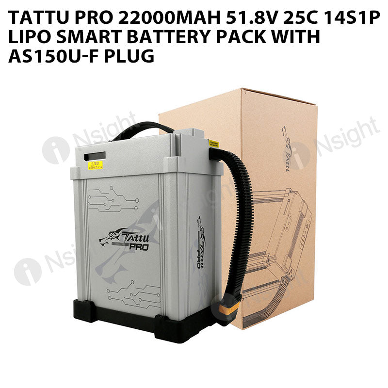 Tattu Pro 22000mAh 51.8V 25C 14S1P Lipo Smart Battery Pack With AS150U-F Plug