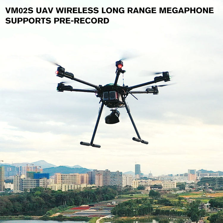 VM02S UAV Wireless Long Range Megaphone Supports Pre-record