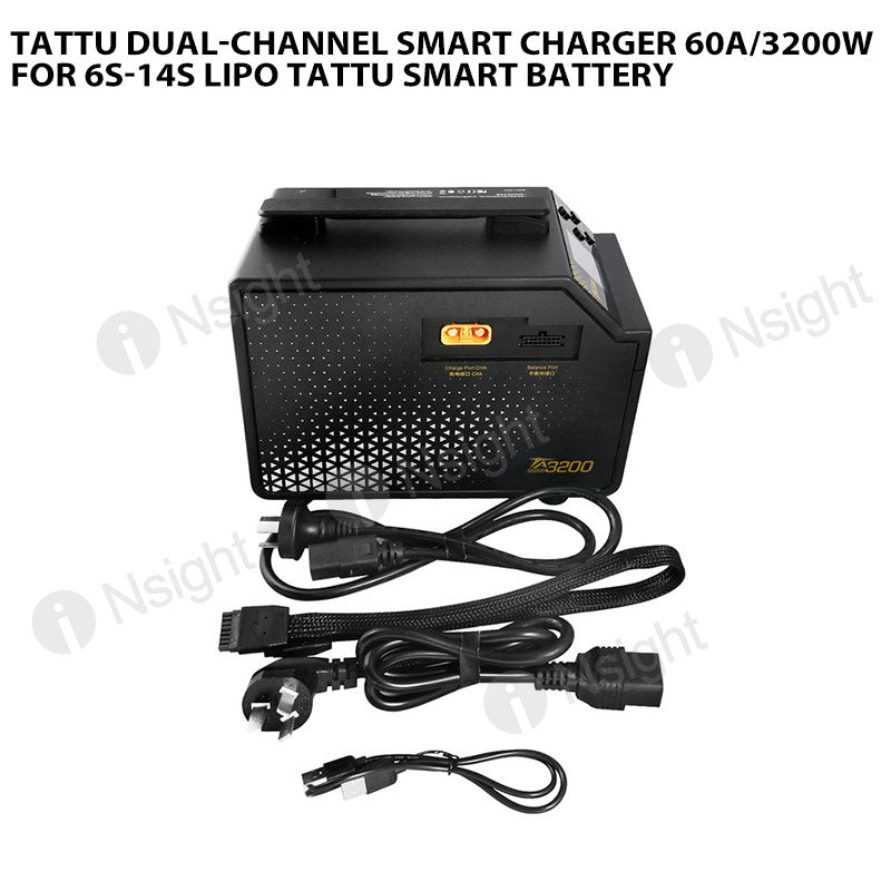 Tattu Dual-Channel Smart Charger 60A/3200W For 6S-14S LiPo Tattu Smart Battery