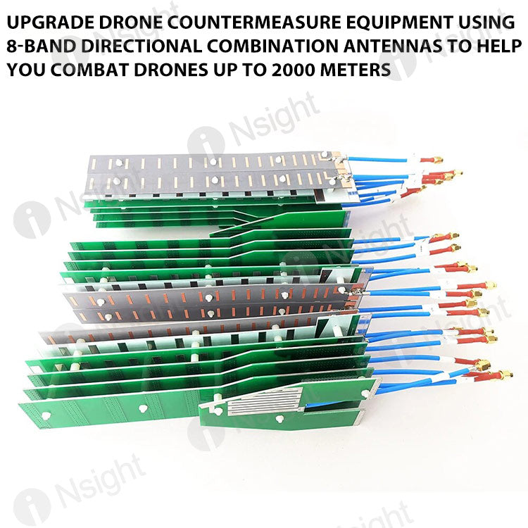 Upgrade drone countermeasure equipment using 8-band directional combination antennas to help you combat drones up to 2000 meters
