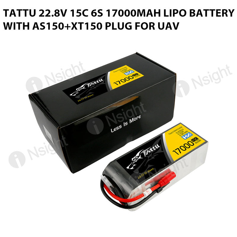 Tattu 22.8V 15C 6S 17000mAh LiPo Battery With AS150+XT150 Plug For UAV