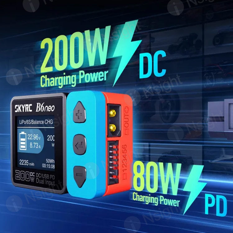 SKYRC B6neo Smart Charger DC 200W PD 80W Lipo Battery Balance Charger