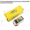 Tattu 650mAh 6s 95C 22.2V R-Line Lipo Battery Pack With XT30 Plug
