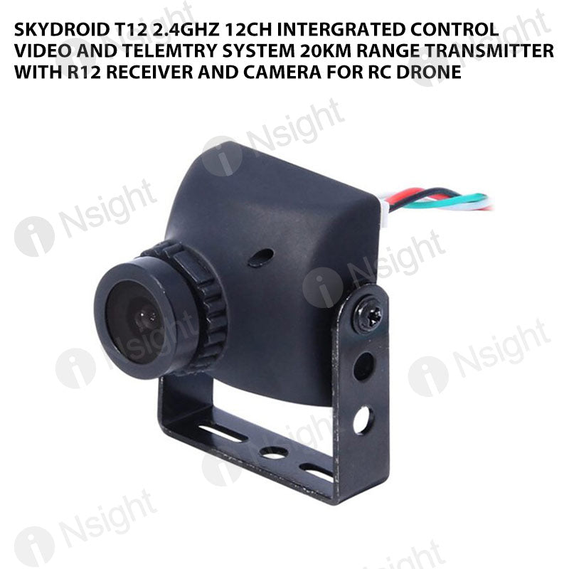 Skydroid T12 2.4GHz 12CH Intergrated Control Video and Telemtry System 20km Range Transmitter with R12 Receiver and Camera for RC Drone
