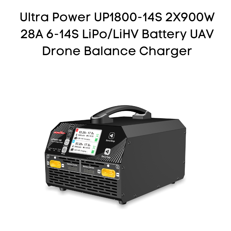 Chargeur de batterie LiPo LiHV à double canal 6-14s, UP1800-14S, pour Drone  de Protection
